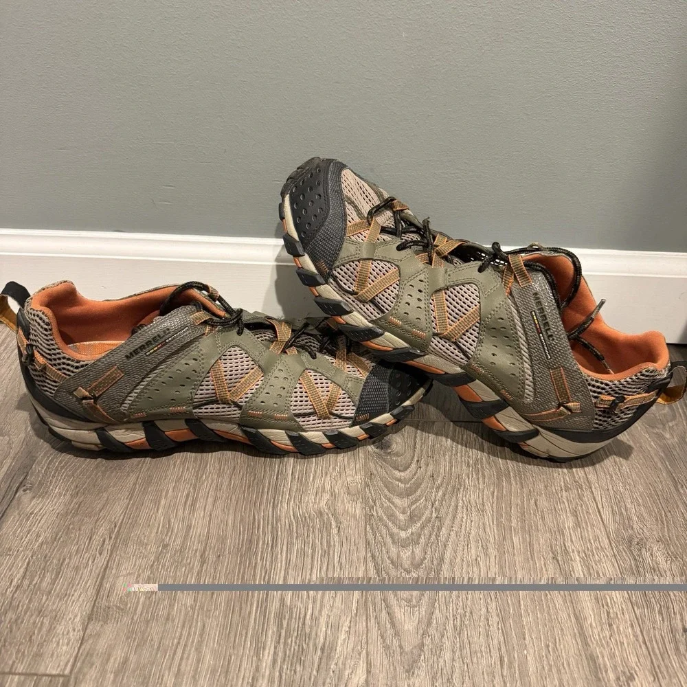 Merrell Waterpro Maipo Mens 10 Hiking Water Shoes Olive Trail Vibram Soles